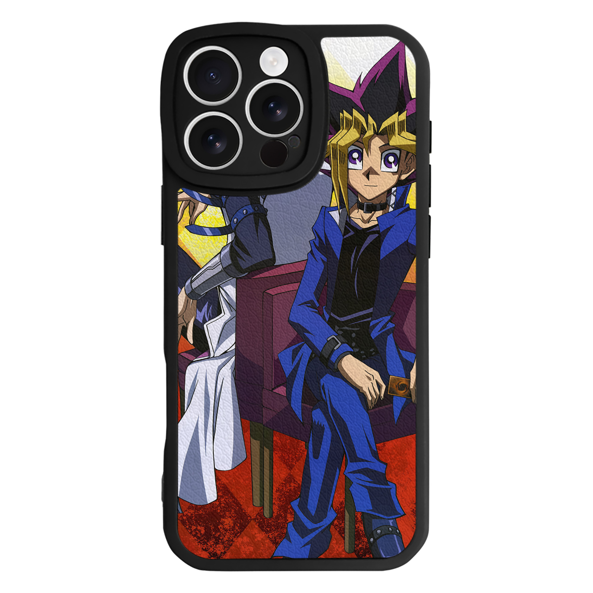 （画像用） 遊☆戯☆王 Yu-Gi-Oh! 【iPhone 16シリーズ対応】シリコンスマホケース（レザー調） 材質：シリコン
